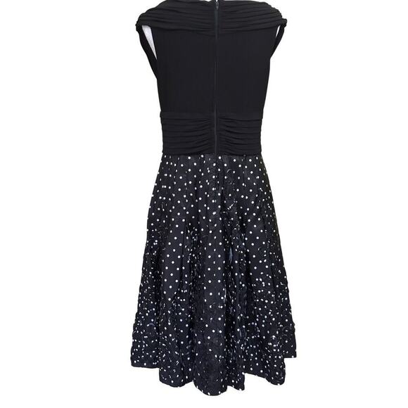 Adrianna Papell black dot dress, 14, Easter, party, fit and flare, retro glam - Picture 3 of 7